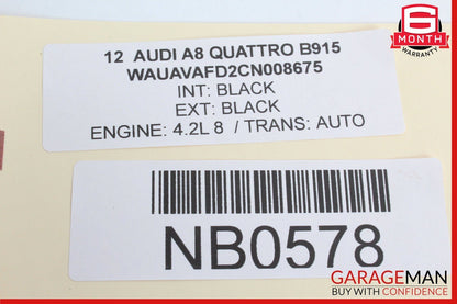 11-18 Audi A8 Rear Center Console Cigarette Lighter Outlet 4H0864051B OEM