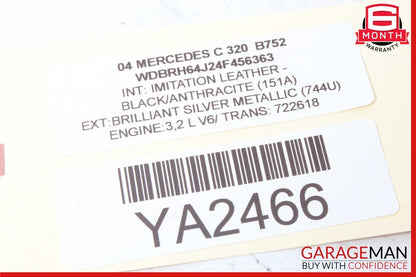 01-07 Mercedes W203 C320 C230 Door Control Module Rear Left 2038202185 OEM