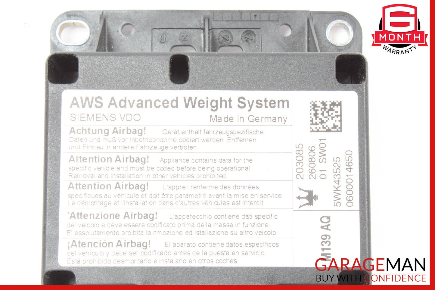 03-08 Maserati Quattroporte M139 AWS Advanced Weight System Control Module OEM