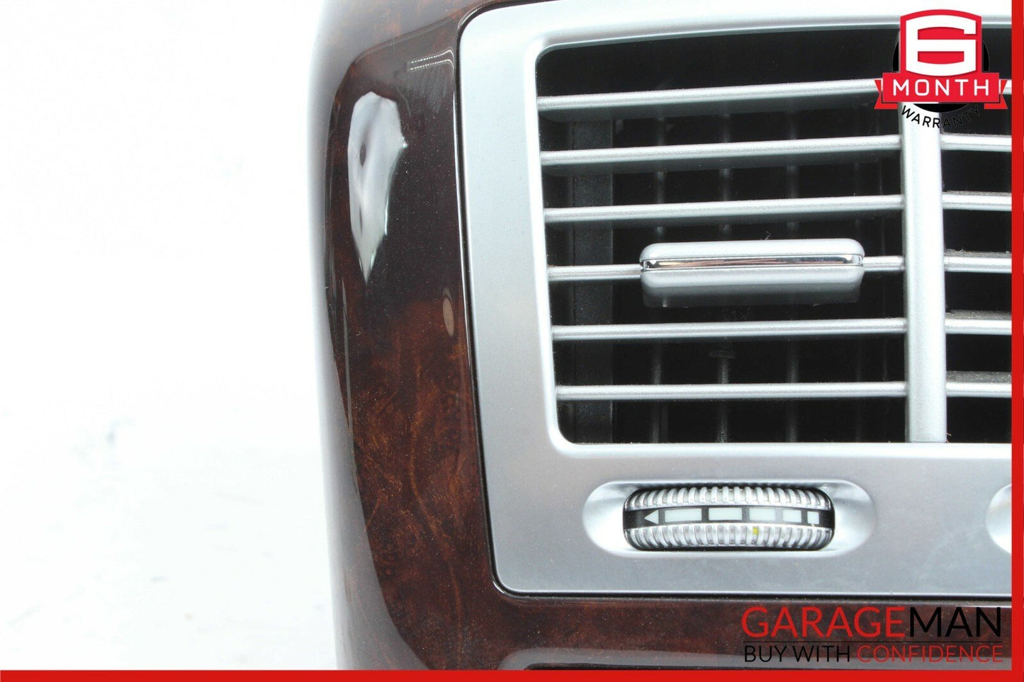 07-13 Mercedes W221 S550 Rear Center Console AC A/C Air Vent Trim Panel Wood