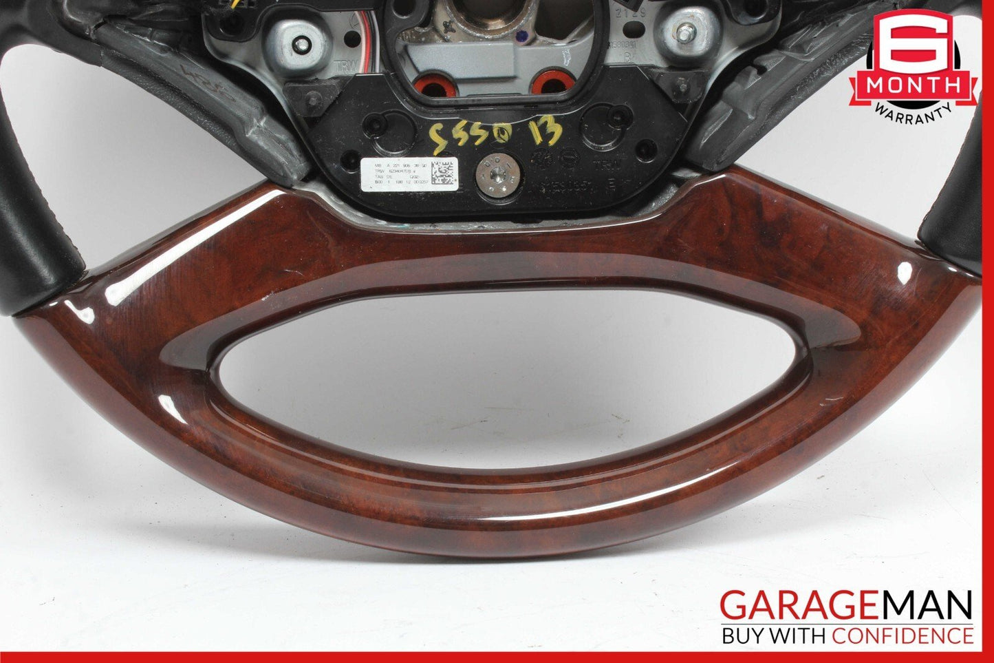 10-14 Mercedes W221 S550 S600 Steering Wheel w/ Paddle Shifters Black Wood OEM