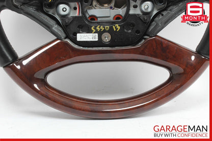 10-14 Mercedes W221 S550 S600 Steering Wheel w/ Paddle Shifters Black Wood OEM