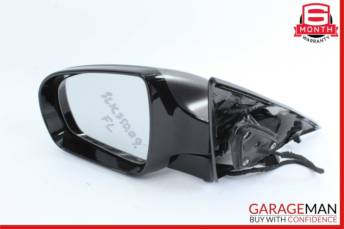 09-11 Mercedes R171 SLK350 Front Left Driver Side Mirror Door Rear View Black