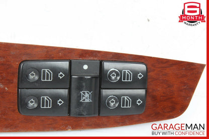 00-06 Mercedes W220 S500 Front Left Driver Side Master Window Switch Trim Wood