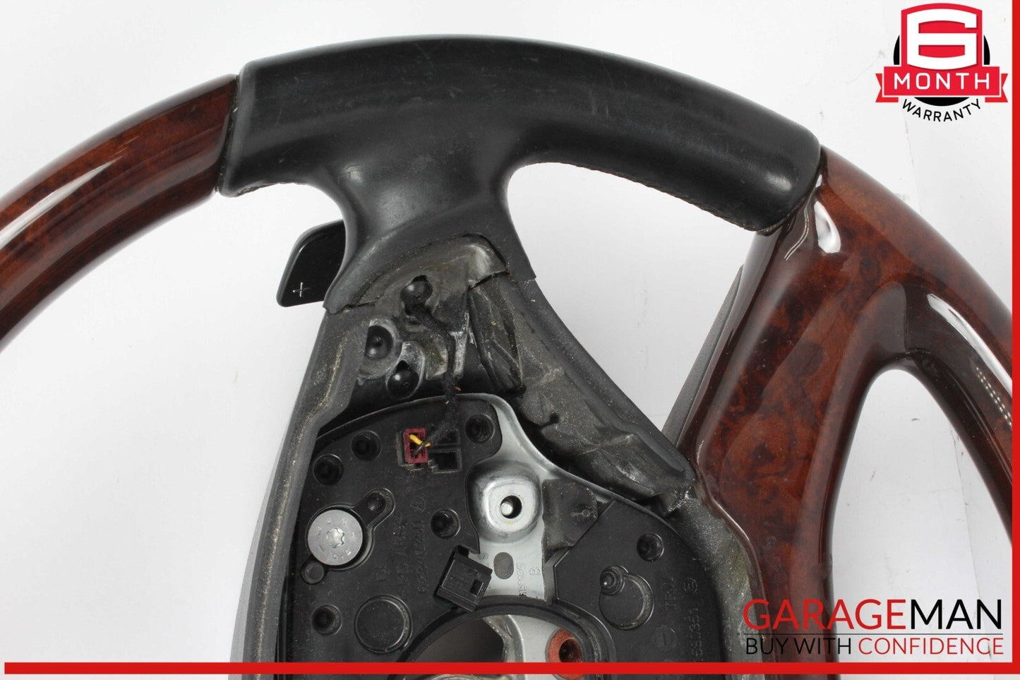 10-14 Mercedes W221 S550 S600 Steering Wheel w/ Paddle Shifters Black Wood OEM