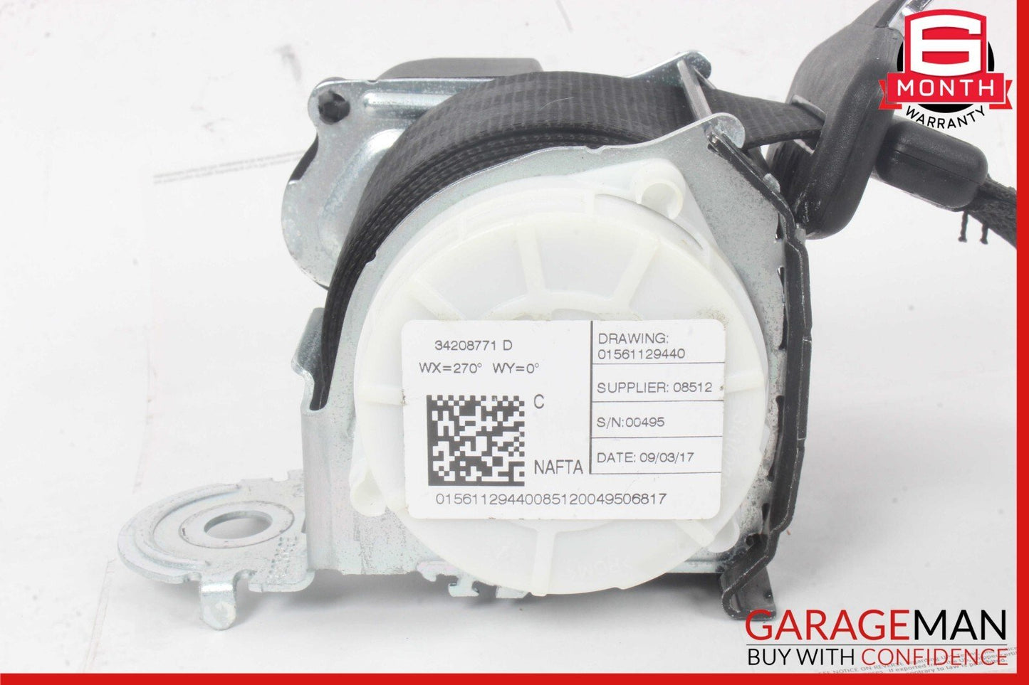 17-23 Alfa Romeo Giulia Rear Center Seatbelt Seat Belt Retractor 01561129440 OEM