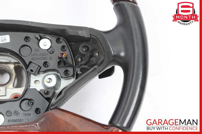 10-13 Mercedes W221 S550 S63 AMG Steering Wheel w/ Paddle Shifters Assembly Wood