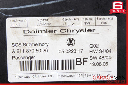 03-13 Mercedes X164 GL450 4MATIC Seat Control Module Front Left 2118705026 OEM