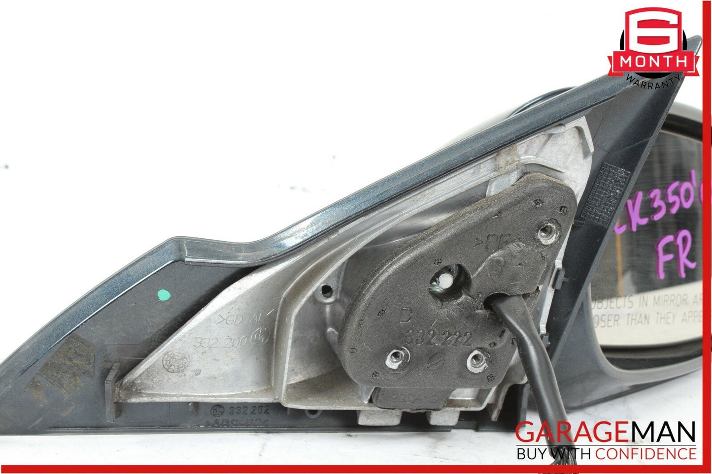 03-09 Mercedes W209 CLK350 Front Right Side Mirror Door Rear View Green Black