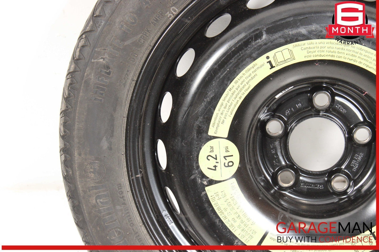 10-17 Mercedes W207 E400 C250 Coupe Donut Spare Tire Wheel Rim 135 80 17" OEM