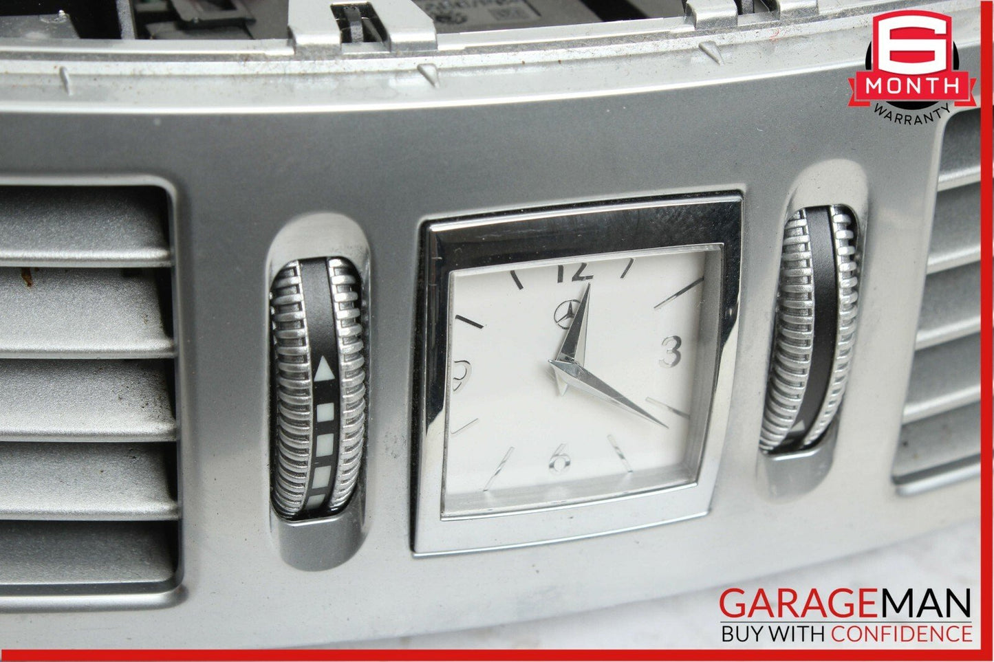 07-13 Mercedes W221 S400 S550 Dashboard Center Dash A/C Air Vent Trim Clock OEM