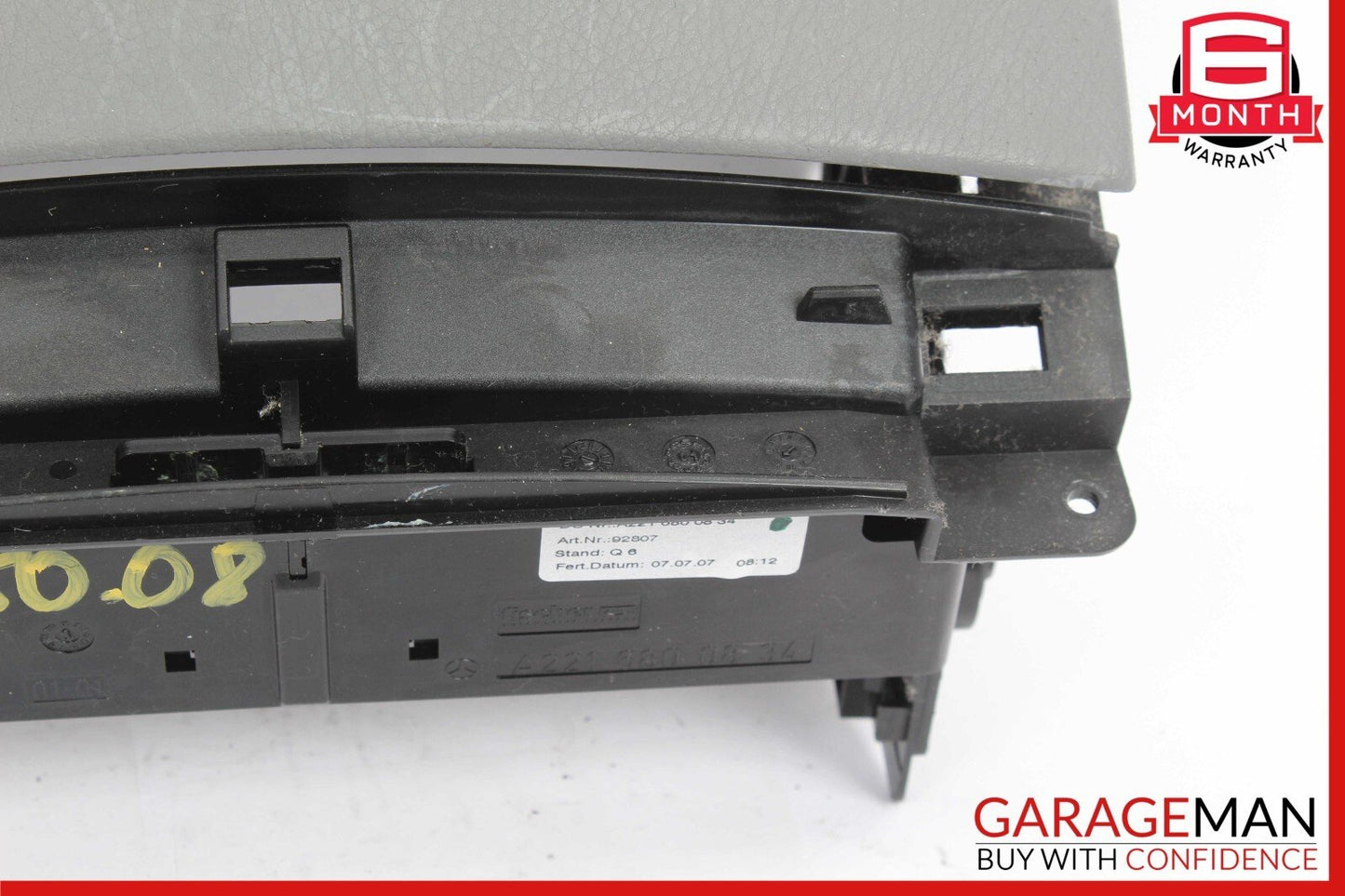 07-13 Mercedes W221 S550 S450 Center Console Dashboard CD Player Cover Gray OEM