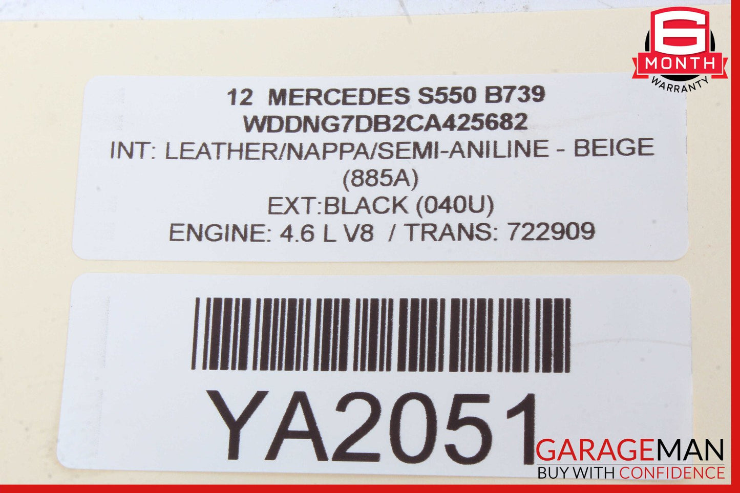 Mercedes W221 S550 CL550 CLS63 AMG Windshield Night Vision Camera 0009050538 OEM