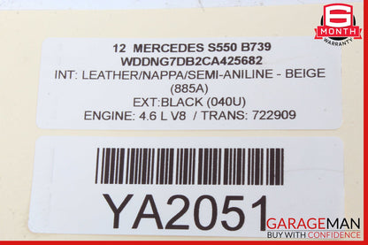 Mercedes W221 S550 CL550 CLS63 AMG Windshield Night Vision Camera 0009050538 OEM