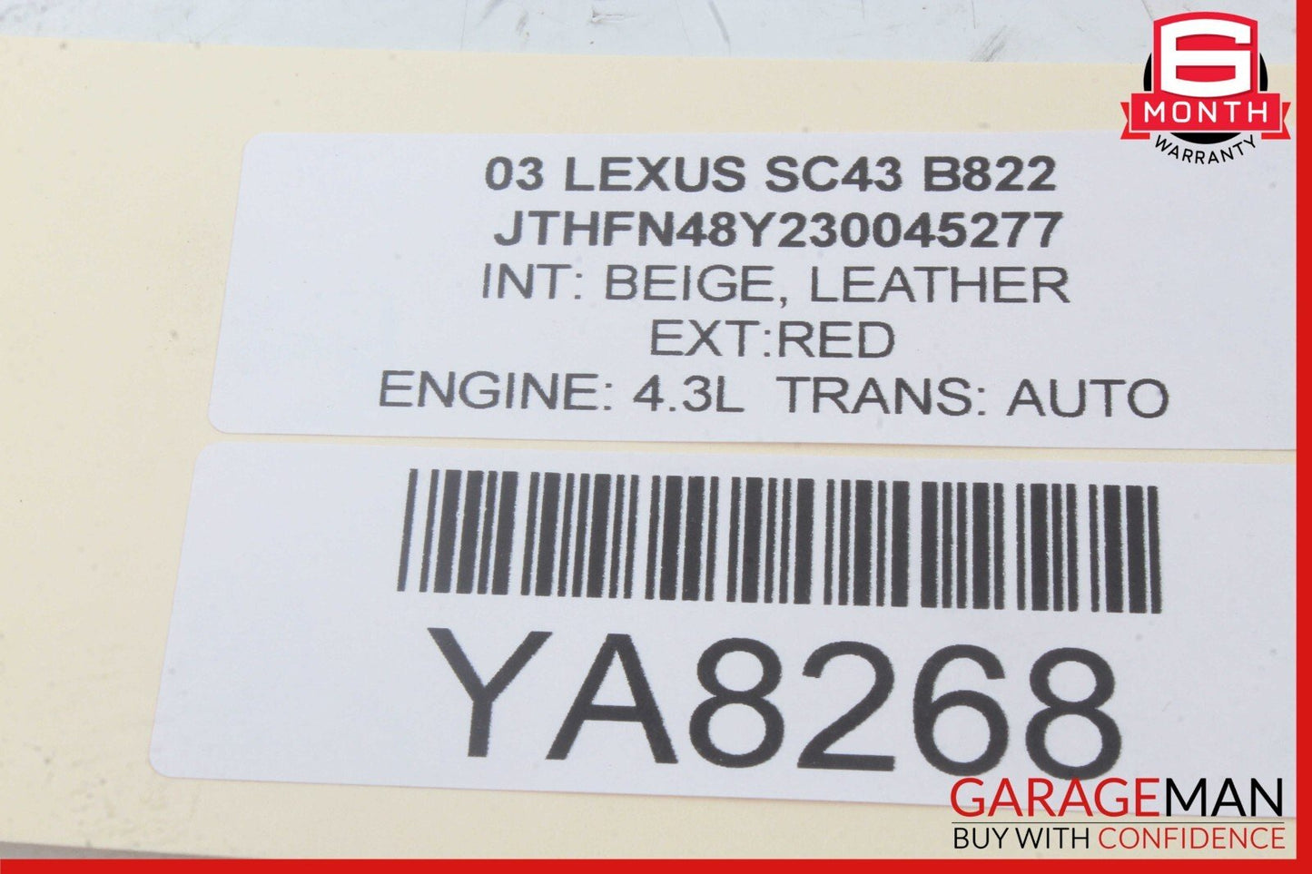 02-10 Lexus SC430 Front Left Driver Side Door Control Module OEM