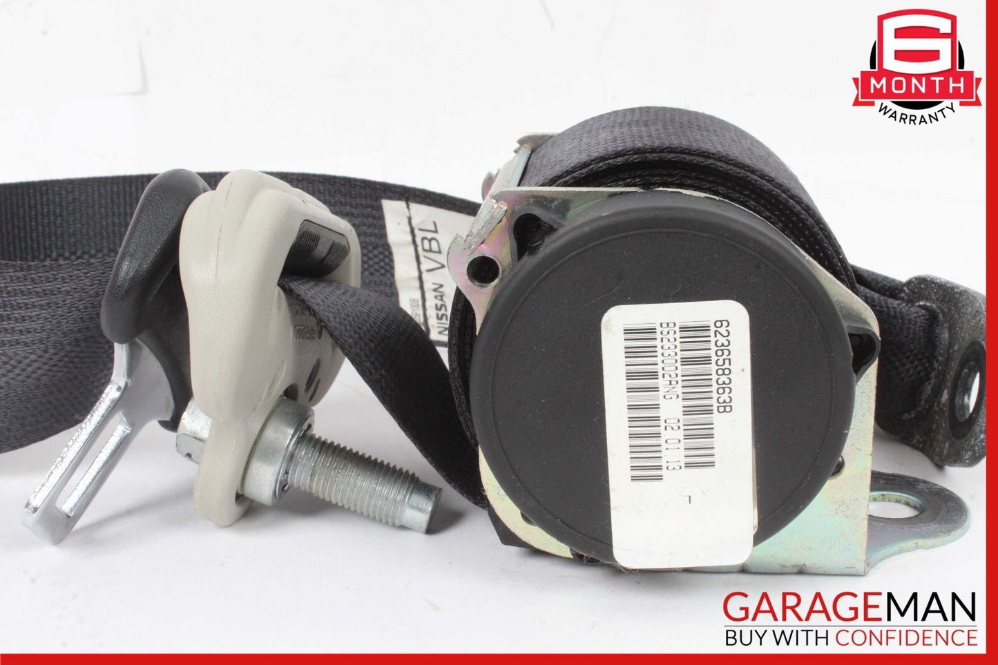 13-14 Nissan Leaf Rear Left Driver Side Seatbelt Seat Belt Retractor Black OEM
