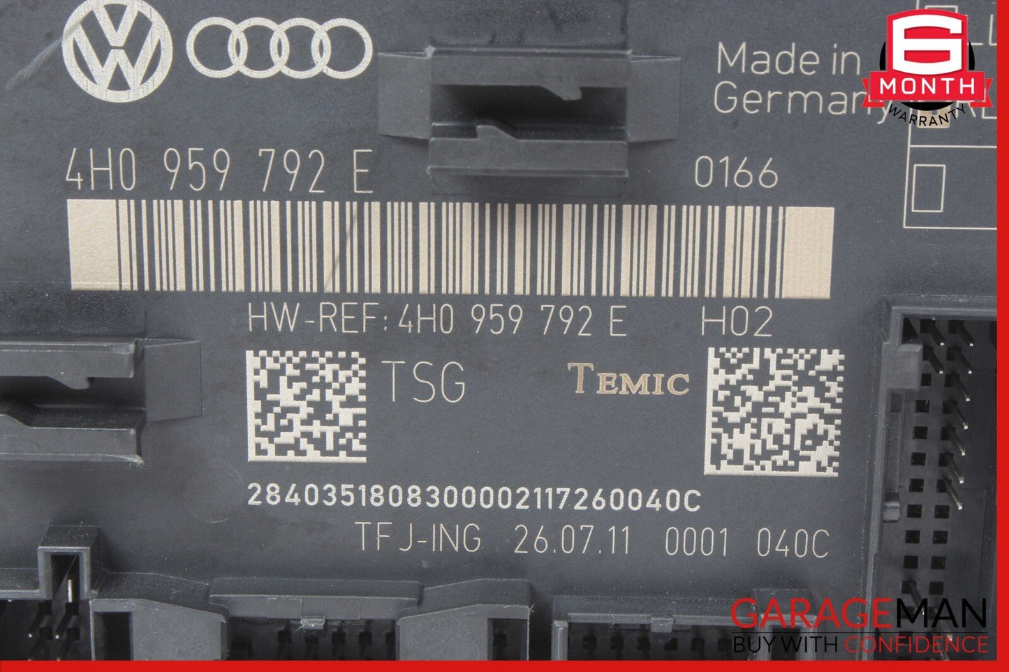 11-18 Audi A8 Front Right Side Door Control Module Unit 4H0959792