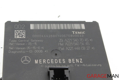 07-13 MERCEDES W221 S550 CL550 CENTRAL GATEWAY CONTROL UNIT MODULE Q02 OEM