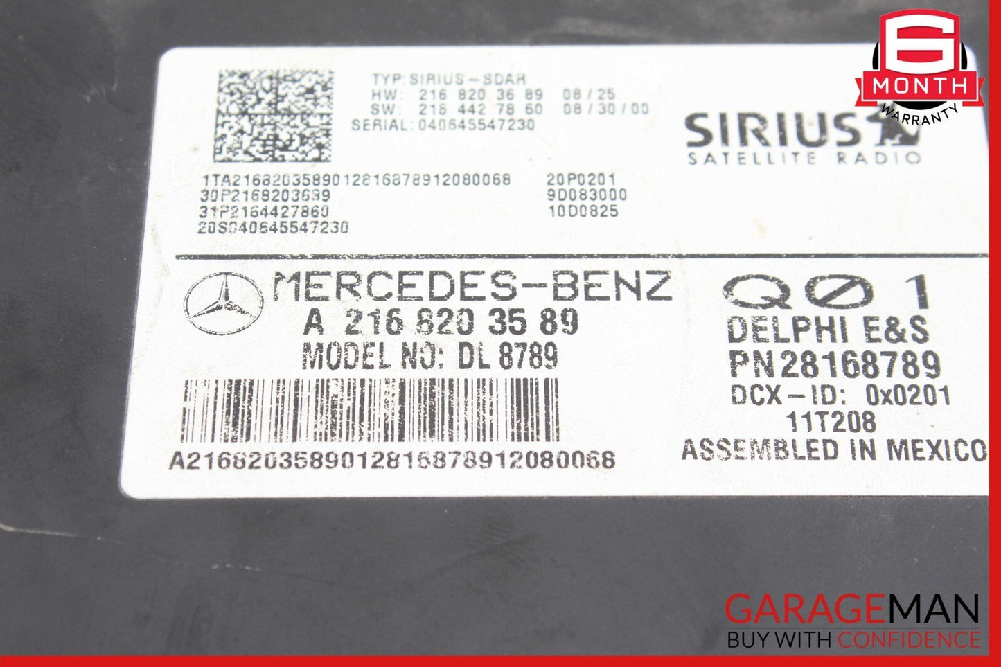 07-14 Mercedes W216 CL550 SLK350 Sirius Satellite Radio Module Receiver OEM