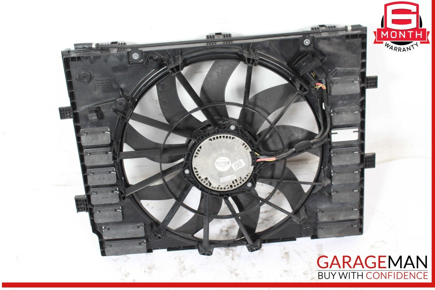 11-18 Porsche Cayenne 958 Engine Cooling Fan Motor Shroud Assembly OEM