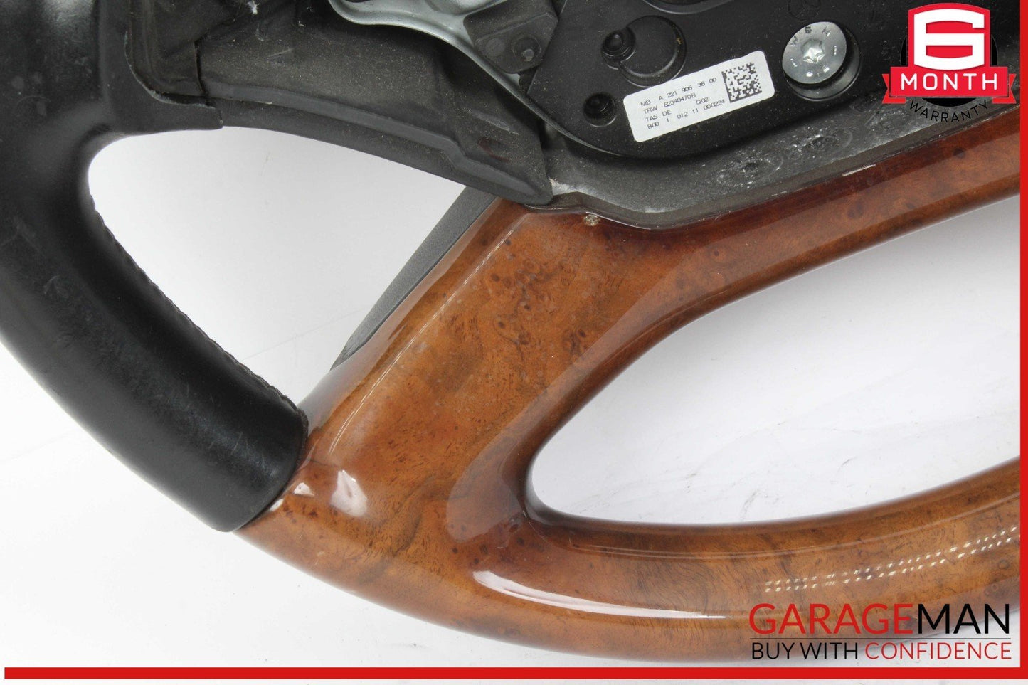 10-14 Mercedes W221 S550 S600 Steering Wheel w/ Paddle Shifters Wood OEM