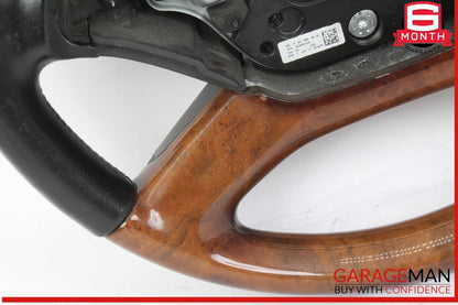 10-14 Mercedes W221 S550 S600 Steering Wheel w/ Paddle Shifters Wood OEM