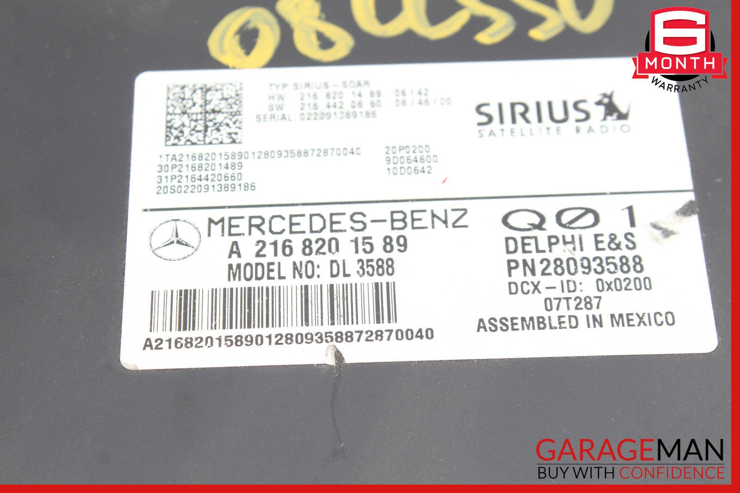 07-14 Mercedes W216 CL550 SLK350 Sirius Satellite Radio Module Receiver OEM