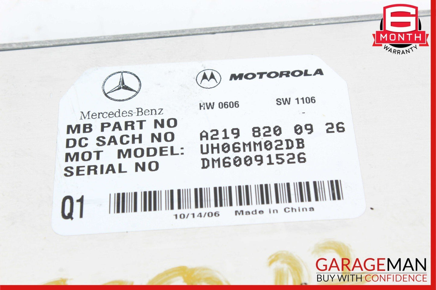 06-09 Mercedes GL450 E500 E63 AMG Communication Control Module 2198200926 OEM