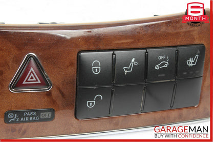05-09 Mercedes W209 CLK500 Dash Heated Seat ESP Hazard Light Control Switch Wood