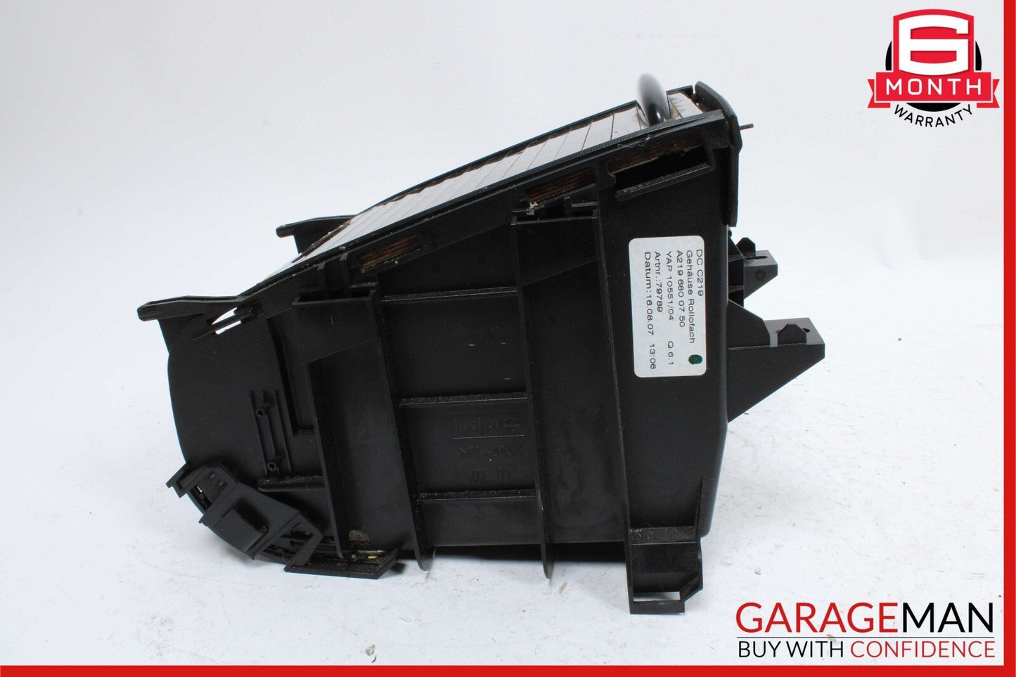 06-11 Mercedes W219 CLS550 Rear Center Console Armrest Cupholder Storage Wood