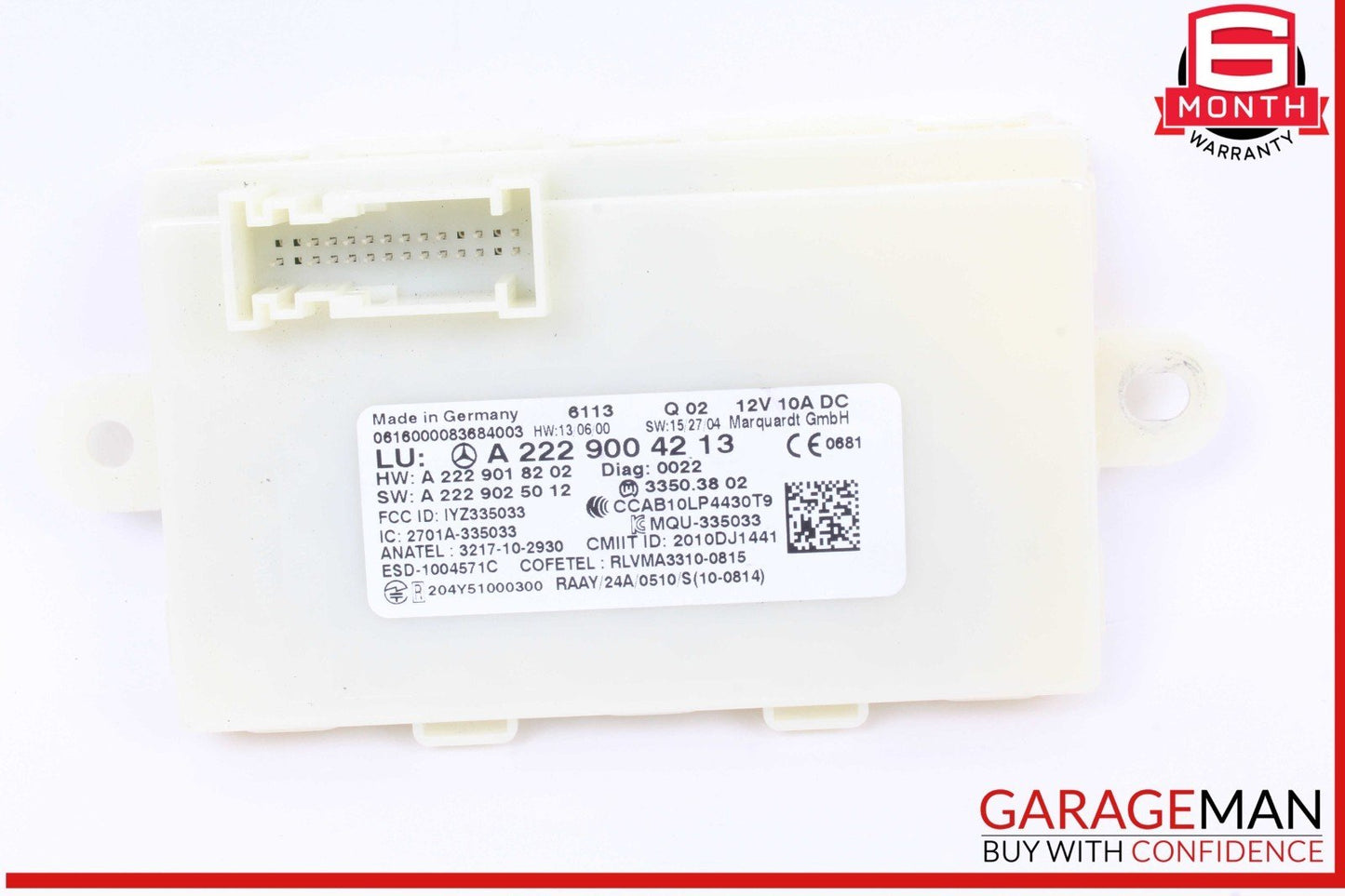 14-19 Mercedes W205 C300 S600 GLC350 S550 Keyless Go Entry Control Module OEM