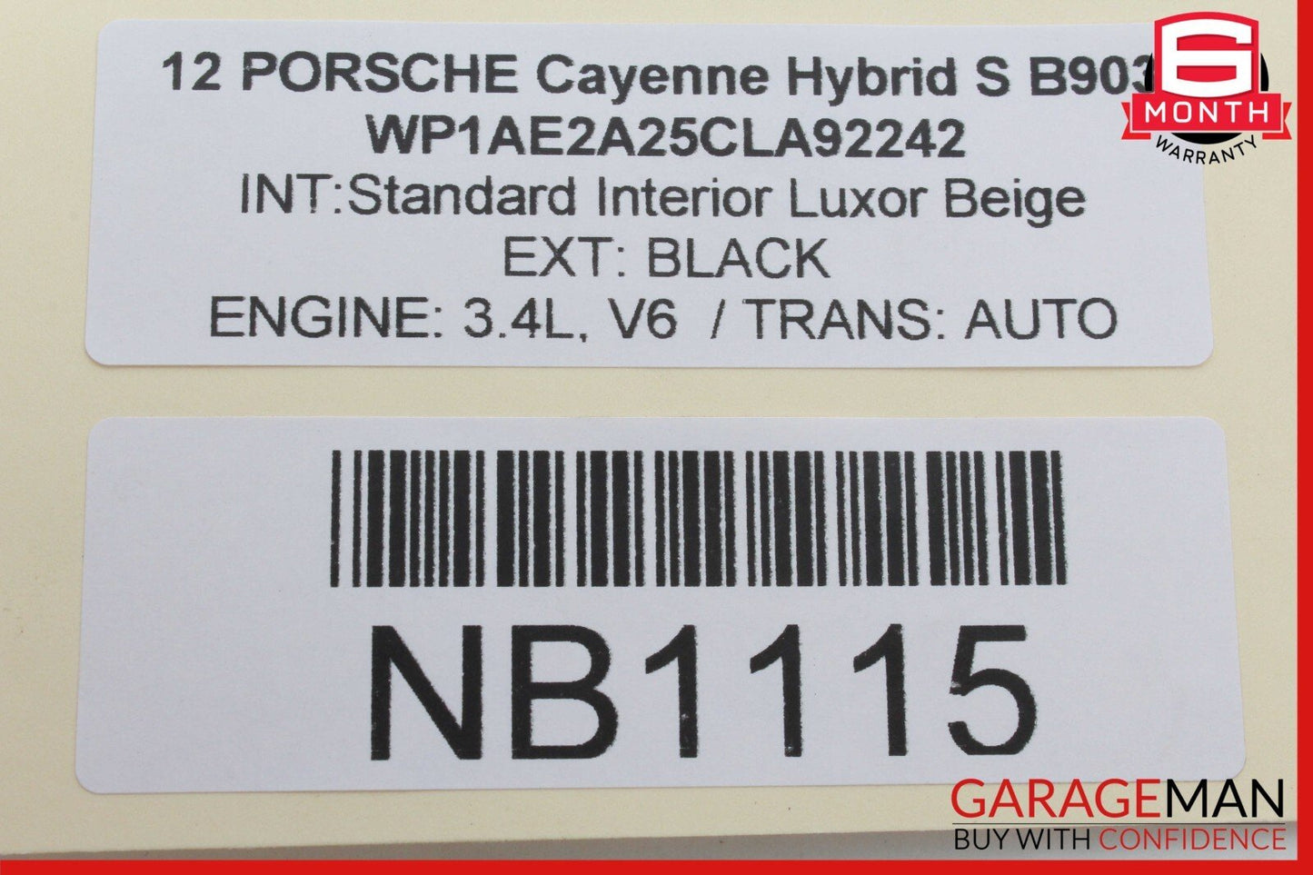 11-18 Porsche Cayenne 958 S Rear Left Side Door Window Regulator Motor Unit OEM