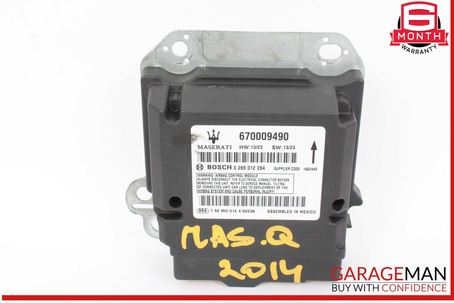 14-17 Maserati Quattroporte M156 Restraint Sensor Control Module Unit 670009490