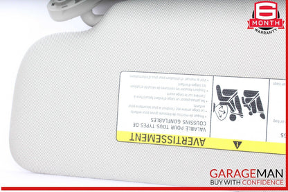 14-21 BMW i3 I01 Hybrid Front Right Passenger Side Sun Visor Sunvisor Gray OEM