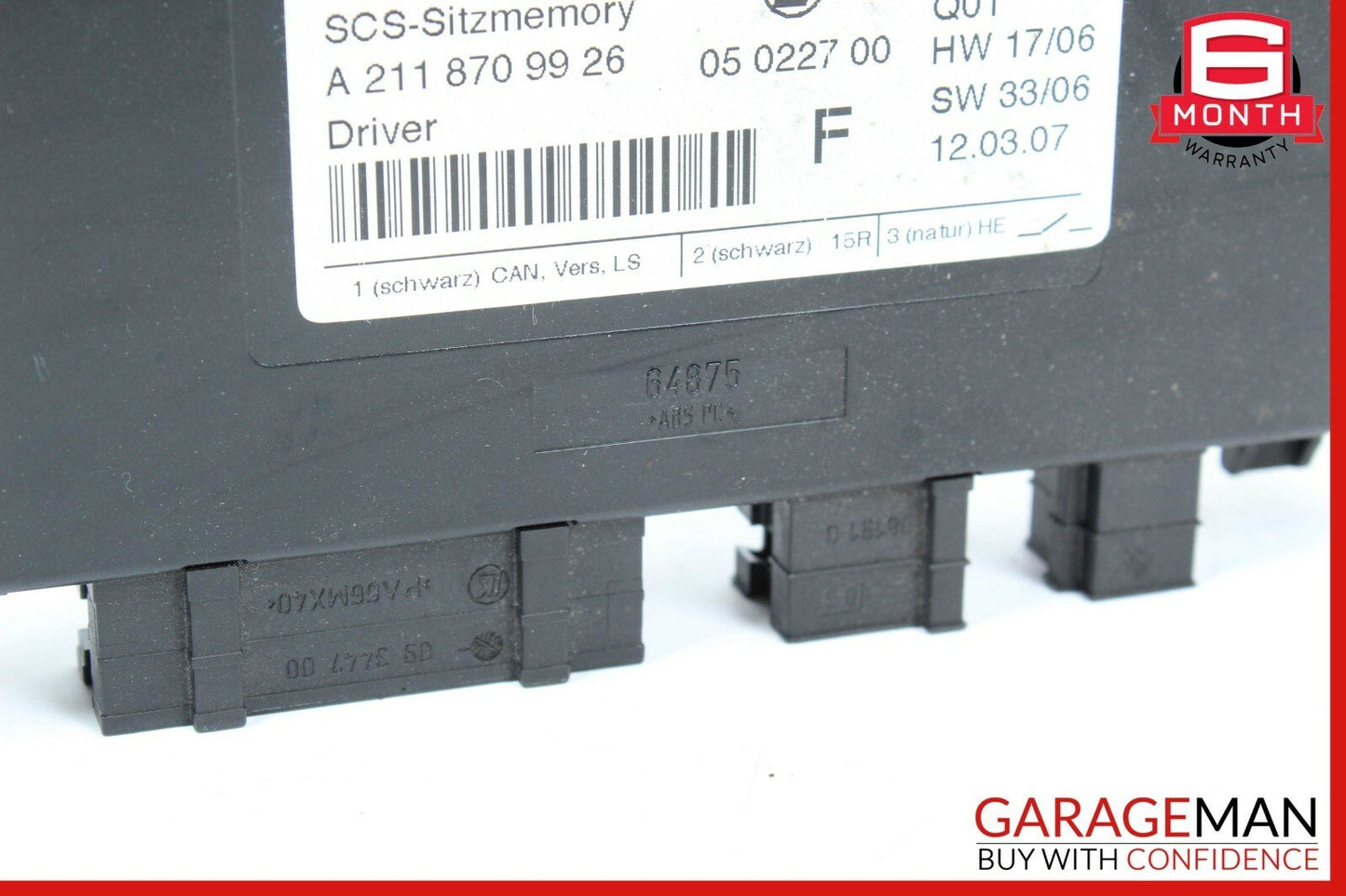 03-12 Mercedes W211 E350 SLK280 GL550 E320 Seat Control Module Left Side OEM