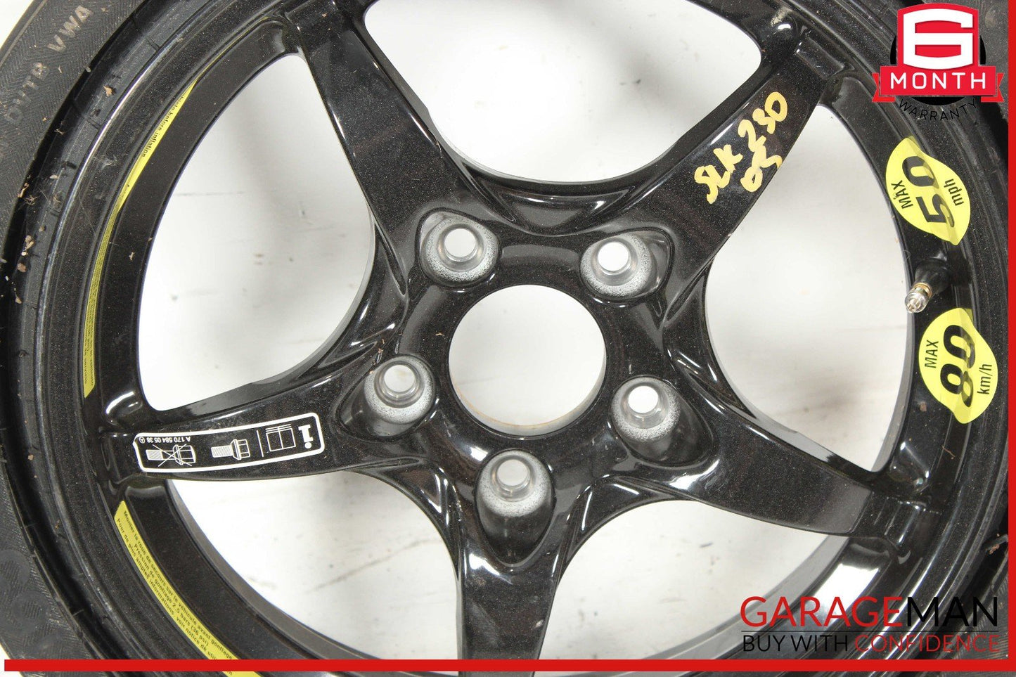 97-04 Mercedes R170 SLK320 SLK230 Donut Spare Tire Wheel Rim 165 4.5x15" OEM