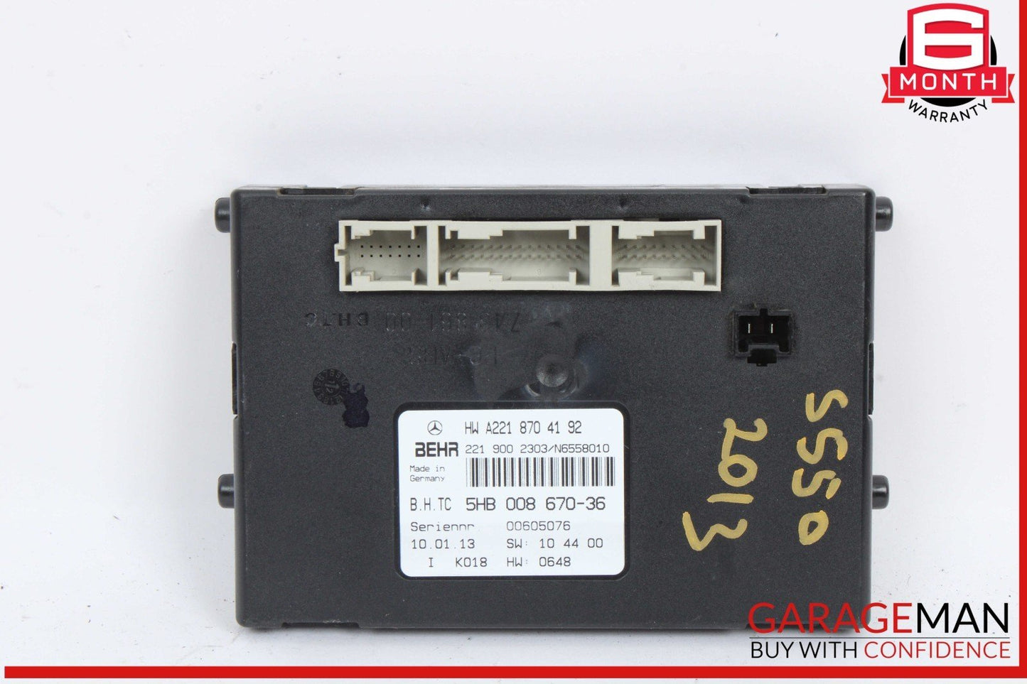 07-13 Mercedes W221 S550 S400 AC A/C Heater Control Module Unit 2218704192 OEM