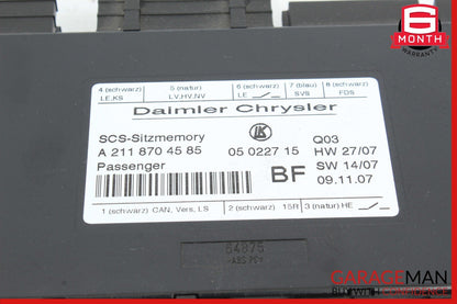 03-12 Mercedes GL500 GL450 CLS550 E350 Front Right Seat Control Module Unit