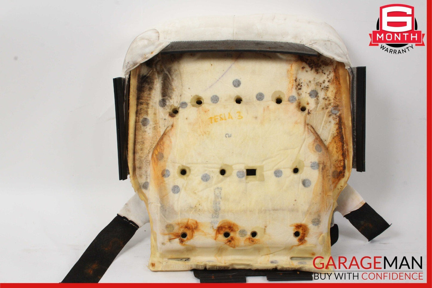 17-22 Tesla Model 3 Front Right Passenger Side Bottom Lower Seat Cushion White