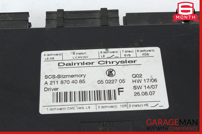 03-13 Mercedes R350 E320 SLK280 GL550 E320 Front Left Seat Control Module Unit