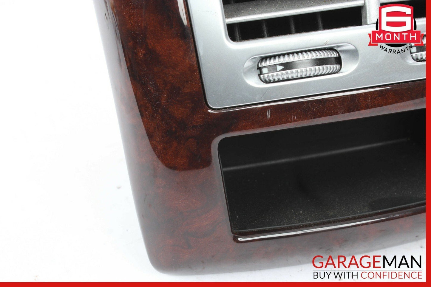 07-13 Mercedes W221 S550 Rear Center Console AC A/C Air Vent Trim Panel Wood