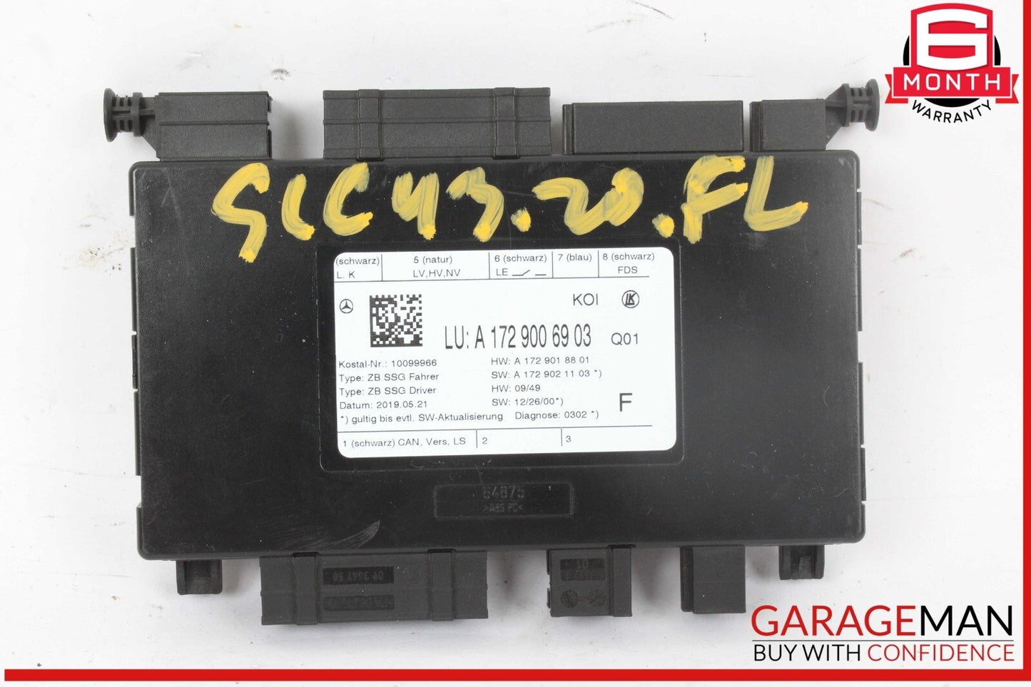 08-20 Mercedes R172 SLC43 AMG C300 Front Right Side Seat Control Module Unit