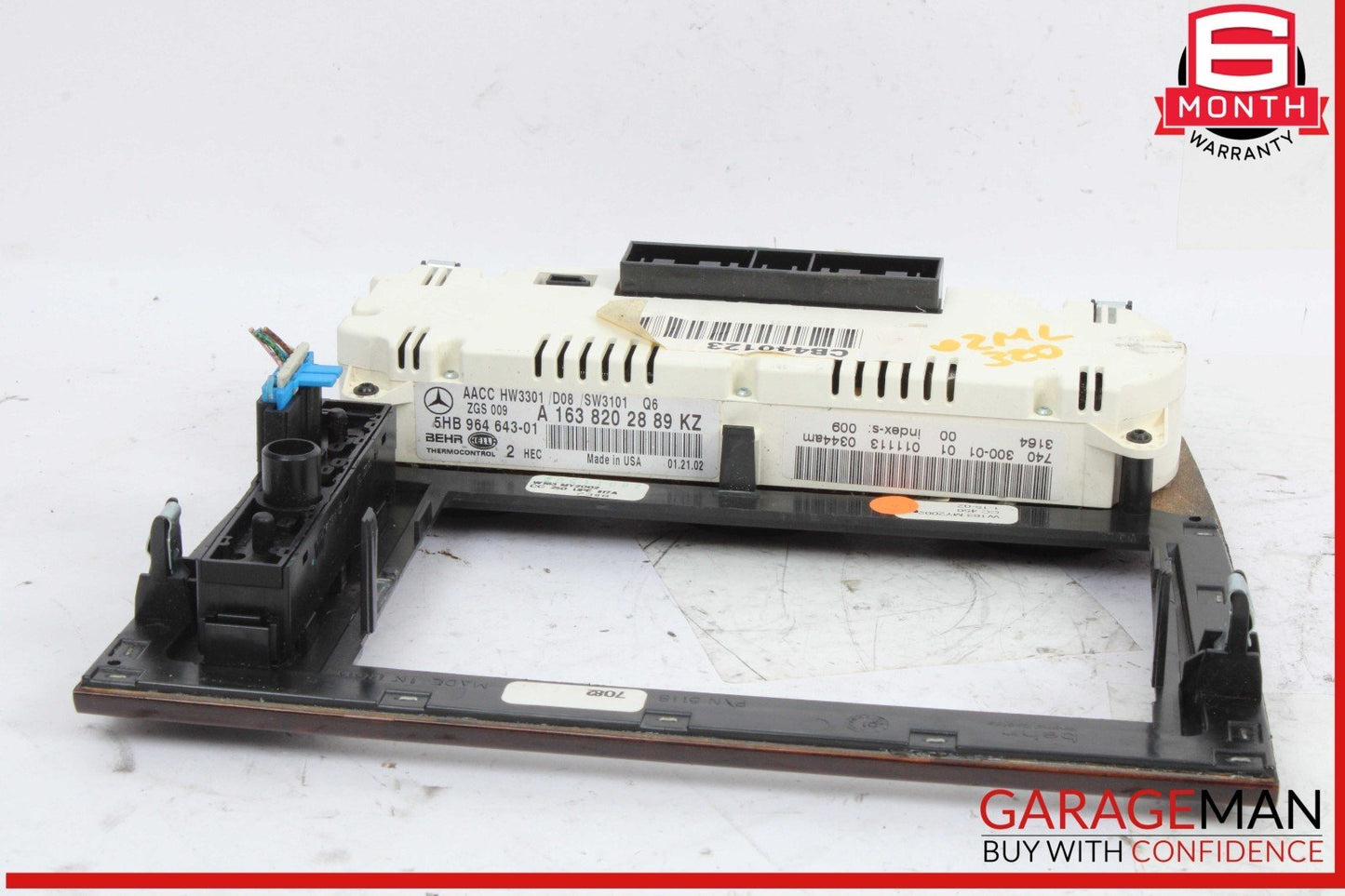 02-05 Mercedes W163 ML320 Center Console AC Climate Control Switch w/ Trim OEM