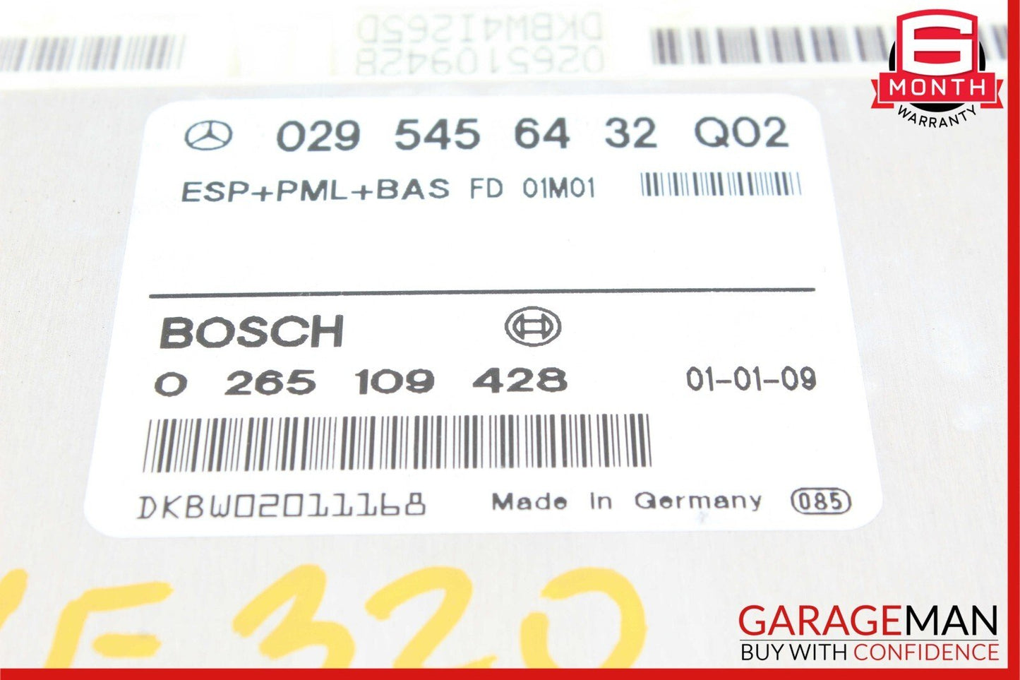 96-03 Mercedes W210 E320 E430 ABS ESP Electronic Stability Module Unit