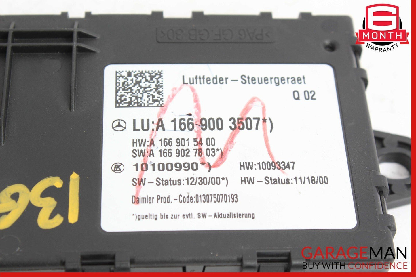 12-19 Mercedes X166 GL450 Airmatic Air Suspension Control Module 1669003507 OEM