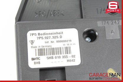 11-17 Porsche Cayenne 958 Rear Seat Heat Lock Switch Control Panel 7P5927325 OEM