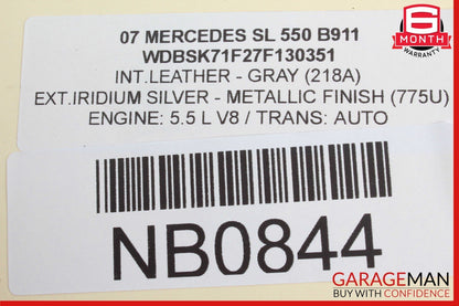 03-06 Mercedes R230 SL550 SL55 Front Right Side Exterior Door Handle Keyless Go