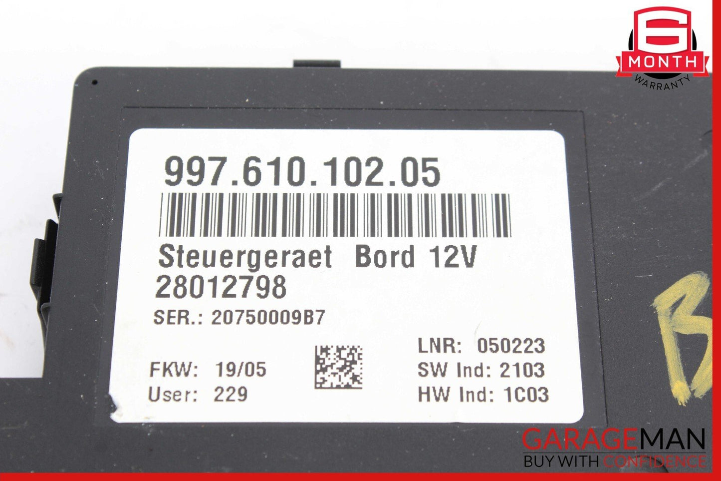 05-12 Porsche  Boxster 987 Carrera 911 Body Electrical System Control Module OEM