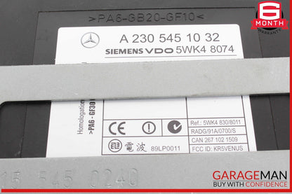 00-03 Mercedes W215 CL500 CL55 Keyless Go Entry Control Module 2305451032 OEM