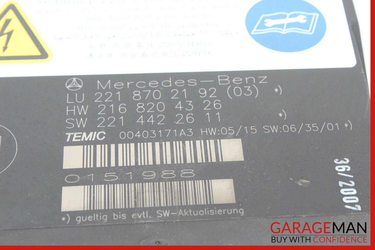 07-09 Mercedes W216 CL550 Front Right or Left Dynamic Seat Control Module OEM